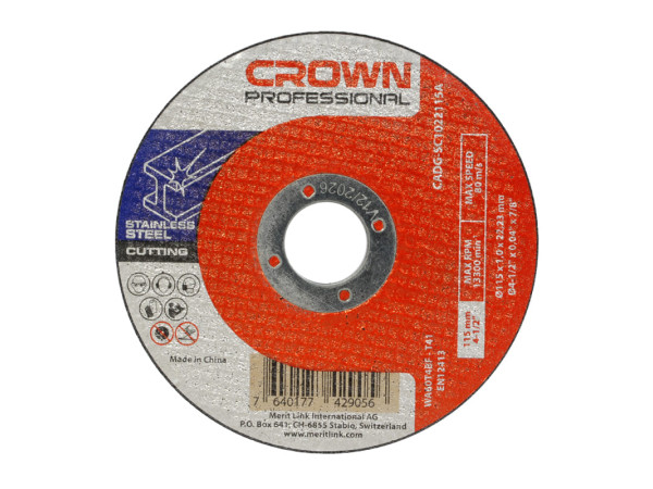 حجر قطعية إنوكس كراون 5 بوصه 125 -1.0-22 مم CROWN CADG-SC1022125A 400