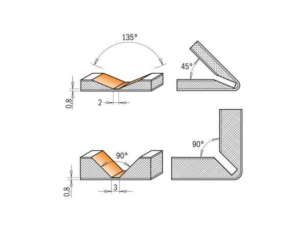 915.002.11 HW-V-Groving Bt 135d S=8 D=18x3.3x60 RH  بنطة حلية إيطالي   SP-CMT