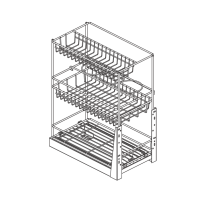 تروللي 23سم نيكل انتراسيد 3 رف (وحدة 30سم) wellmax