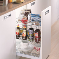 تروللي 36سم كروم انتراسيد 3 رف+4 زجاجات (وحدة 40سم) wellmax