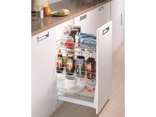 تروللي 36سم كروم انتراسيد 3 رف+4 زجاجات (وحدة 40سم) wellmax