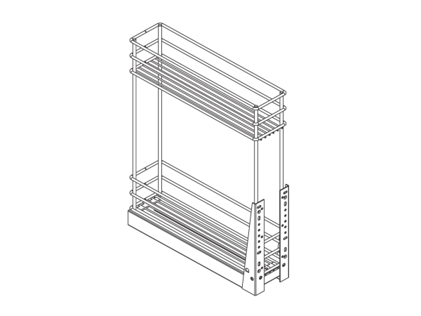  تروللي 11سم كروم انتراسيد 2 رف (وحدة 15سم wellmax