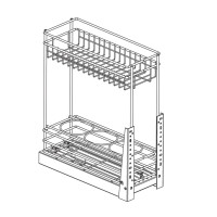 تروللي 16سم كروم انتراسيد 2 رف (وحدة 20سم) wellmax