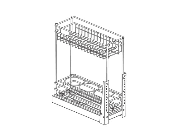 تروللي 16سم كروم انتراسيد 2 رف (وحدة 20سم) wellmax