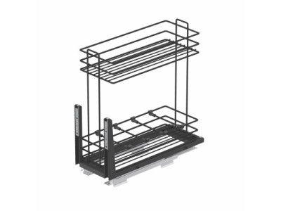 ترولي زجاجات بمجري سفلية 20سم اسود STARAX تركي