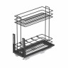 Bottle Trolley with Bottom Track 20cm Black STARAX Turkey