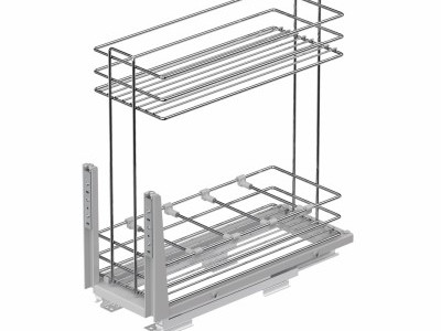 Bottle Trolley with Bottom Track 20cm Black STARAX Turkey