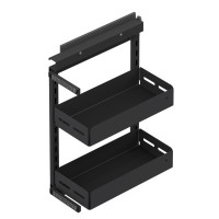 Lower Storage Unit with Bottom Track, Two Levels, 25cm Black - Left Opening STARAX Turkey