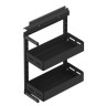 Lower Storage Unit with Bottom Track, Two Levels, 25cm Black - Right Opening STARAX Turkey