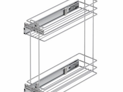 Bottle Trolley with Side Soft-Close Track 20cm Gray STARAX Turkey