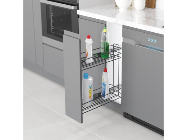 ترولي زجاجات بمجري جانبي سوفت كلوز 20 سم رمادي STARAX تركي