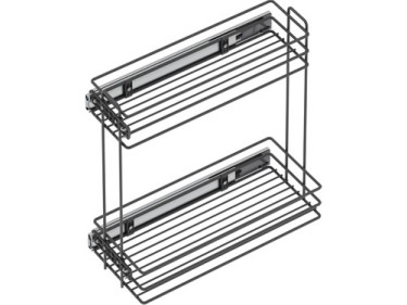 ترولي زجاجات بمجري جانبي سوفت كلوز 20 سم رمادي STARAX تركي