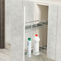 ترولي زجاجات بمجري جانبي سوفت كلوز 25 سم فضي STARAX تركي