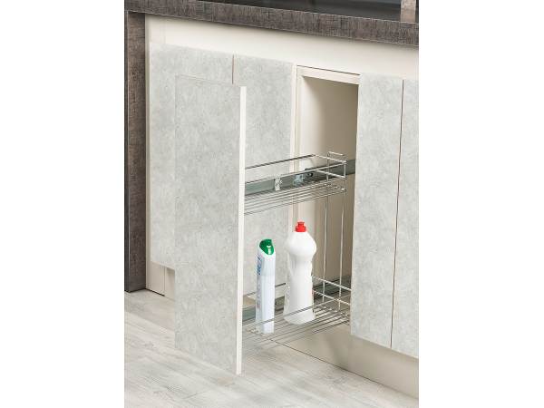 ترولي زجاجات بمجري جانبي سوفت كلوز 25 سم فضي STARAX تركي