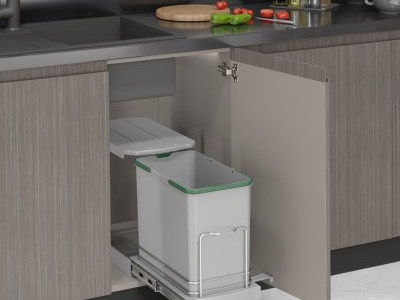 Trash Basket with Lid 24L, Side Track, Silver STARAX Turkey