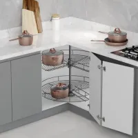 سلة دوارة 3/4 دائرة 60سم اسود STARAX تركي