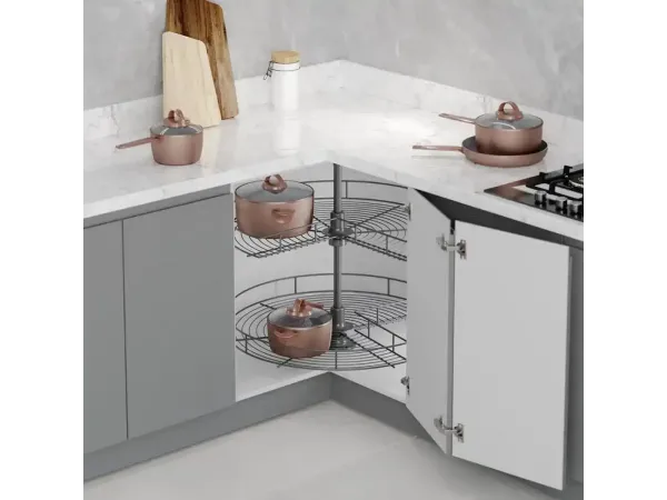 سلة دوارة 3/4 دائرة 60سم اسود STARAX تركي