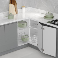 سلة دوارة 3/4 دائرة 60سم فضي STARAX تركي