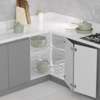 سلة دوارة 3/4 دائرة 60سم فضي STARAX تركي