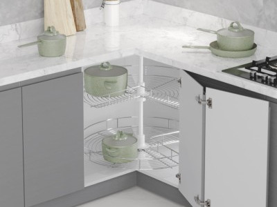 Rotating Basket 3/4 Circle 60cm Silver STARAX Turkey