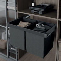 سلة غسيل بمجري سفلي سوفت كلوز اسود 90سم  STARAX تركي