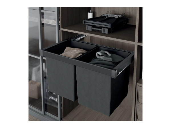 سلة غسيل بمجري سفلي سوفت كلوز اسود 90سم  STARAX تركي