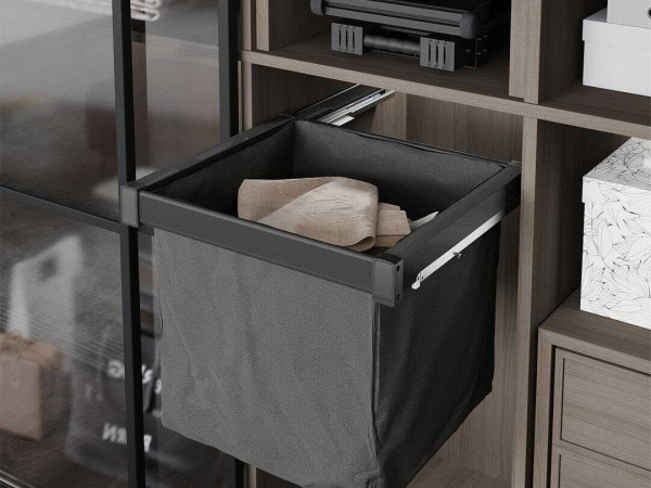 Laundry Basket with Bottom Track, Soft-Close, Black 90cm STARAX Turkey Laundry Basket with Bottom Track, Soft-Close, Black 90cm STARAX Turkey