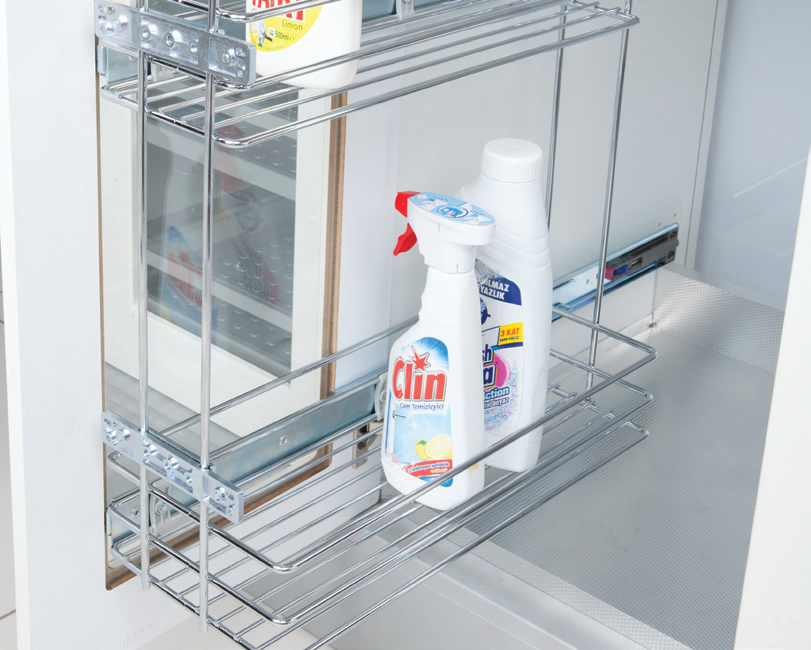 ترولي زجاجات بمجري جانبي سوفت كلوز 25 سم فضي STARAX تركي